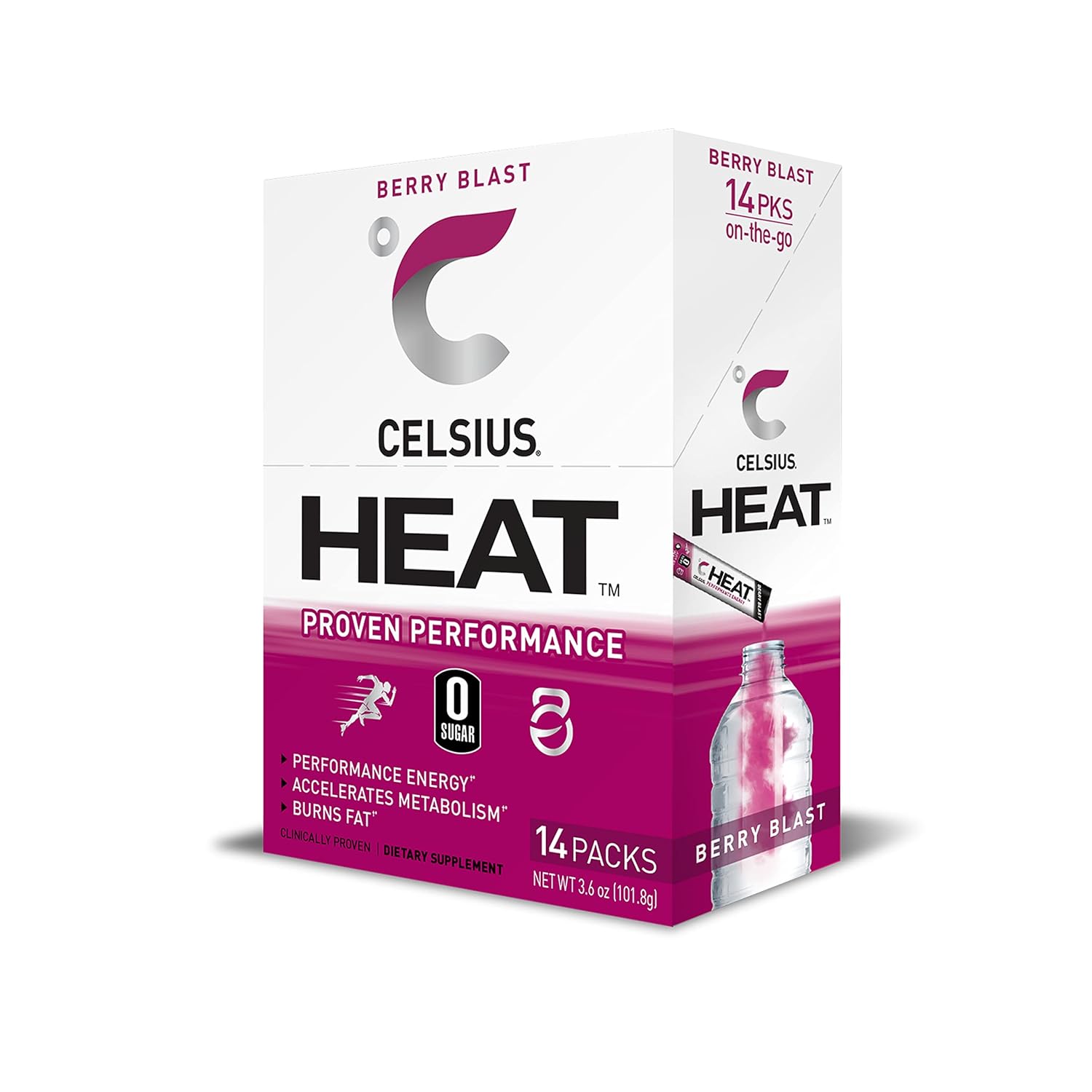 230527215606373_1 CELSIUS HEAT On-the-Go Performance Energy Powder Stick Packets, Watermelon Ice (Pack of 14) - Image 1